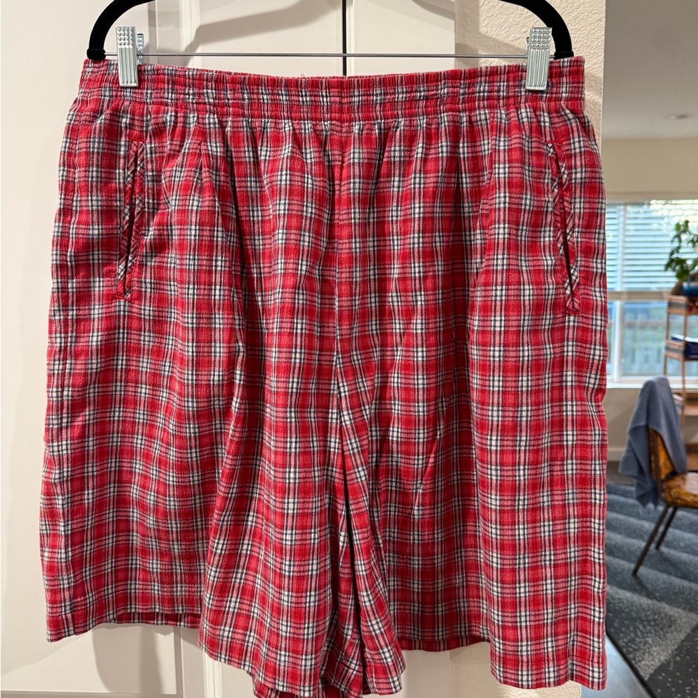 Vintage 1970’s Koret Red Plaid Cotton/Polyester Lounge Shorts